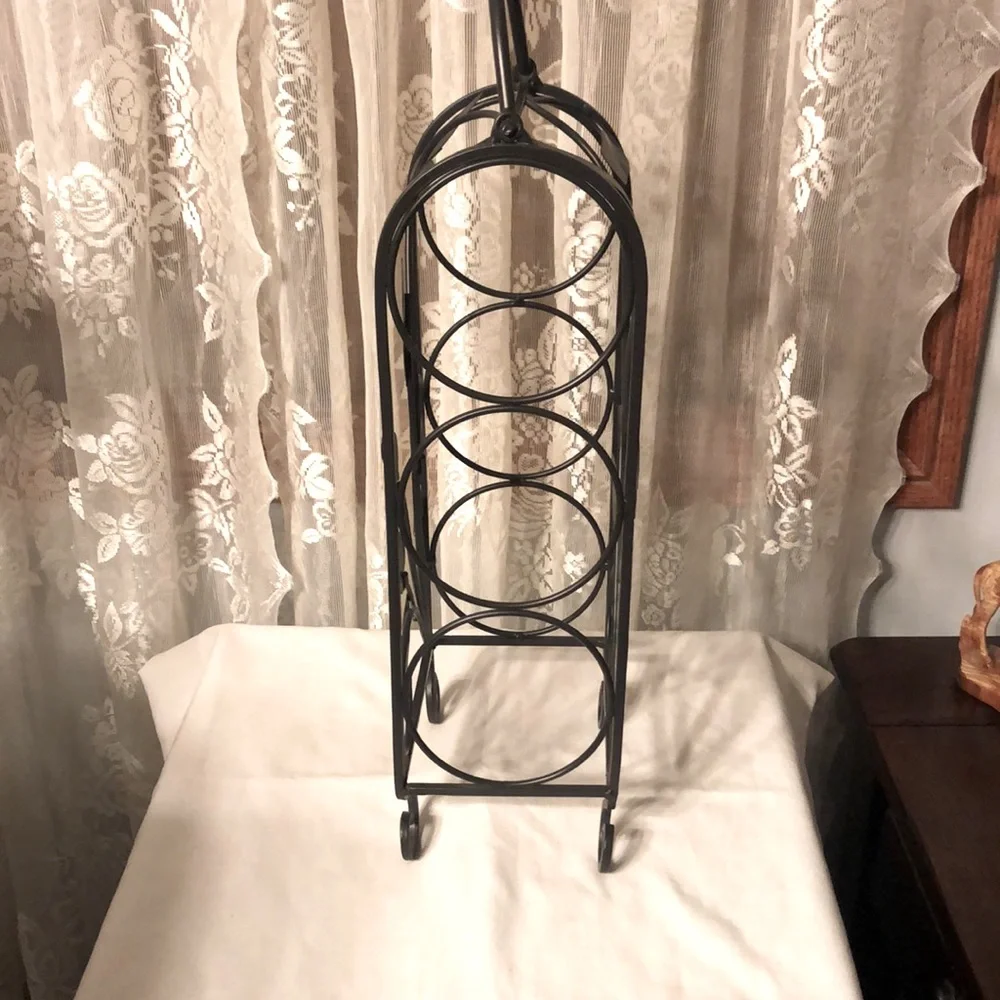Vintage Wrought Iron Table Top Wine Rack - Picture 2 of 4